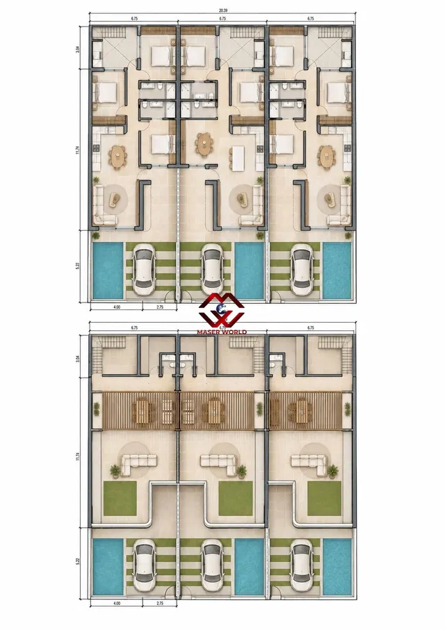Adosados de nueva construcción de una sola planta con piscina privada en San Pedro del Pinatar — 17