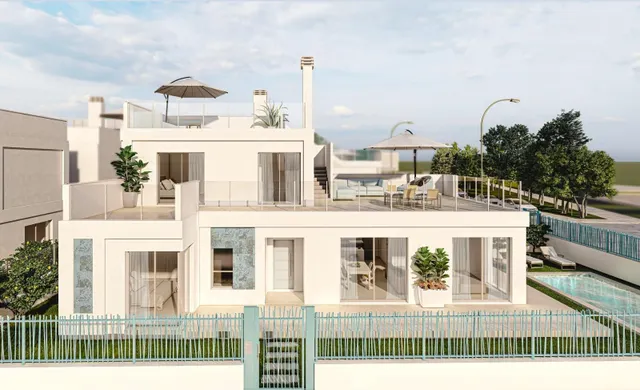 VILLAS DE LUJO EN LOS ALCAZARES A 700 METROS DE PLAYA. 3 DOR