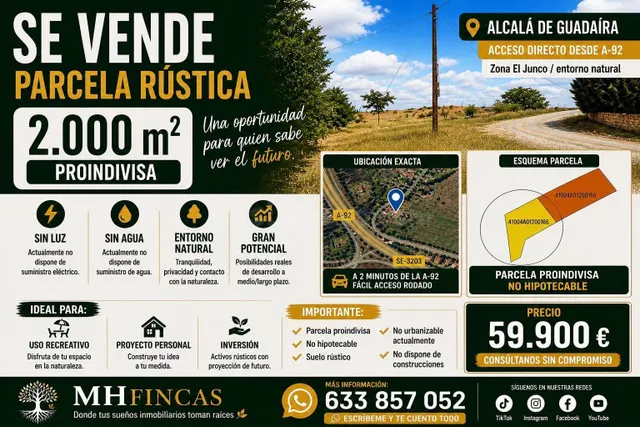 OPORTUNIDAD REAL – 2.000 m2 DE SUELO RÚSTICO CON FUTURO