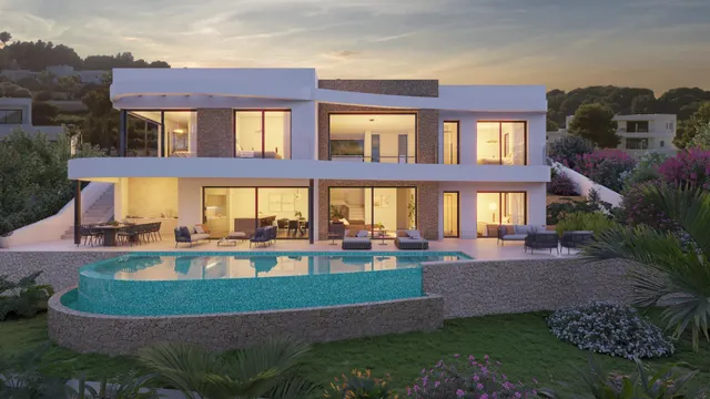 Villa nueva en construcción con vistas al mar en una zona codiciada de Moraira — 2