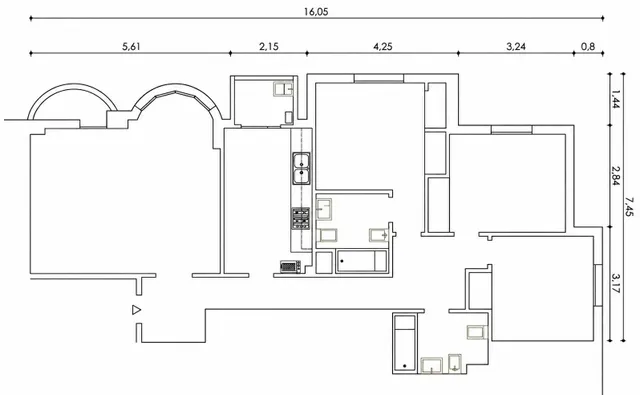 Piso reformado de 3 habitaciones con balcón — 23