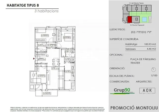 RESIDENCIAL MONTOLIU. PISO 3 habitaciones. CON PARKING Y TRASTERO. ZONA COMUNITARIA — 14
