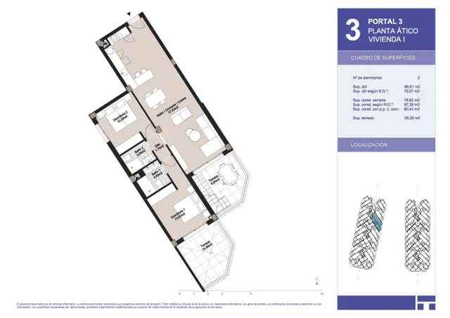 Ático 2 habitaciones 97m² en venta - EL MORCHE — 35