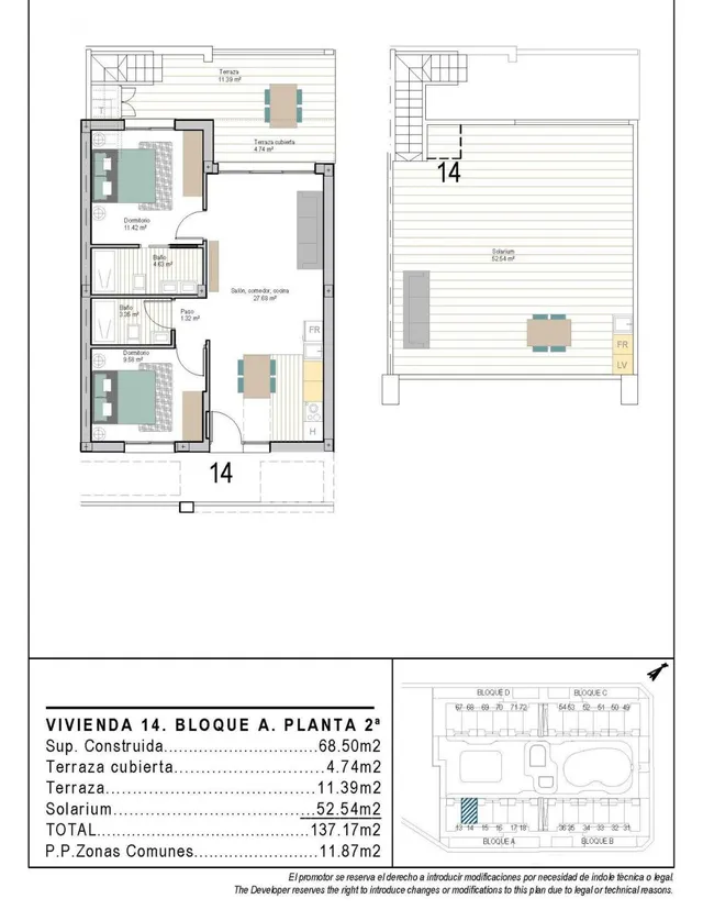 Ático 2 habitaciones 68m² en venta - San Cayetano — 22