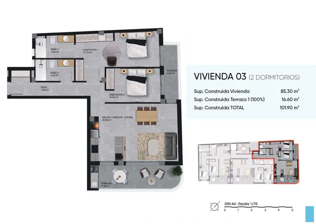 Apartamento 2 habitaciones 101m² en venta - Eroski — 15