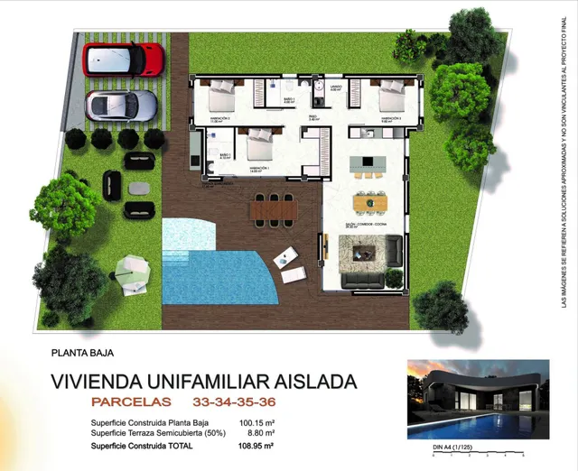 Villa de una planta con piscina privada y solárium en La Herrada, Los Montesinos — 12