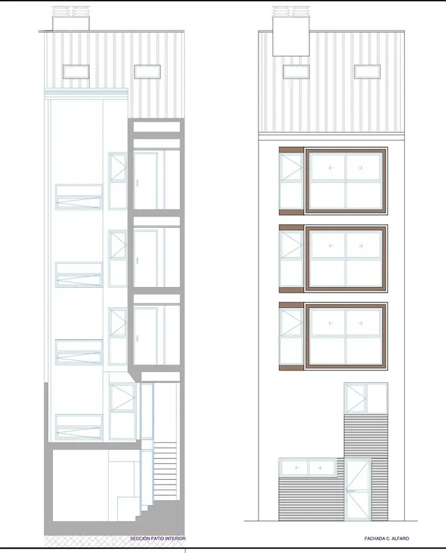 Terreno urbano en calle Alfaro 8 de 73 m2 de parcela. Ideal para  una casa familiar o construcción de estudios en altura. PROYECTO DE EJECUCIÓN — 5
