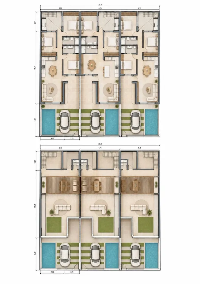 Adosados de nueva construcción de una sola planta con piscina privada en San Pedro del Pinatar — 17