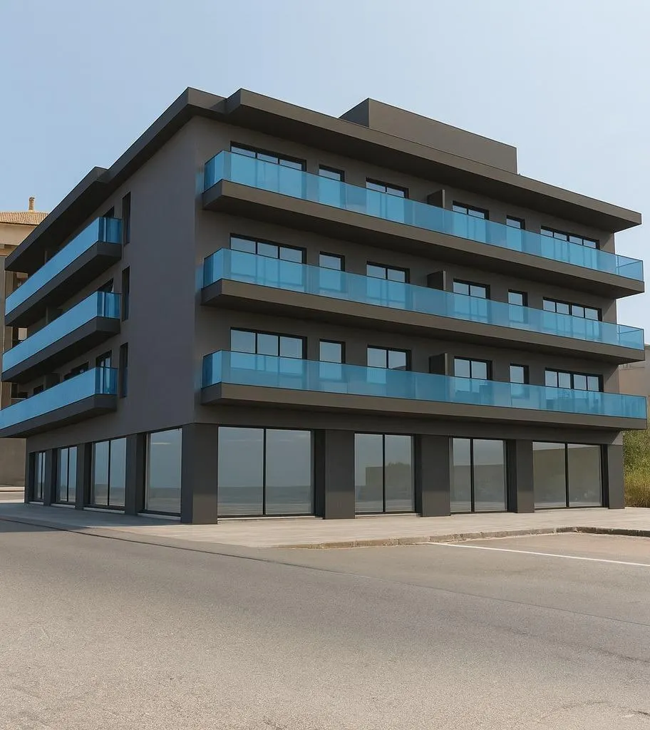 Edificio en obra parada en Llandells (Peñíscola) con proyecto para 39 viviendas y locales