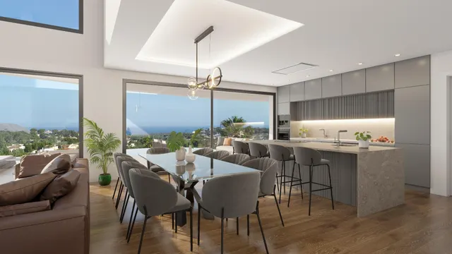 Villa nueva en construcción con vistas al mar en una zona codiciada de Moraira — 3