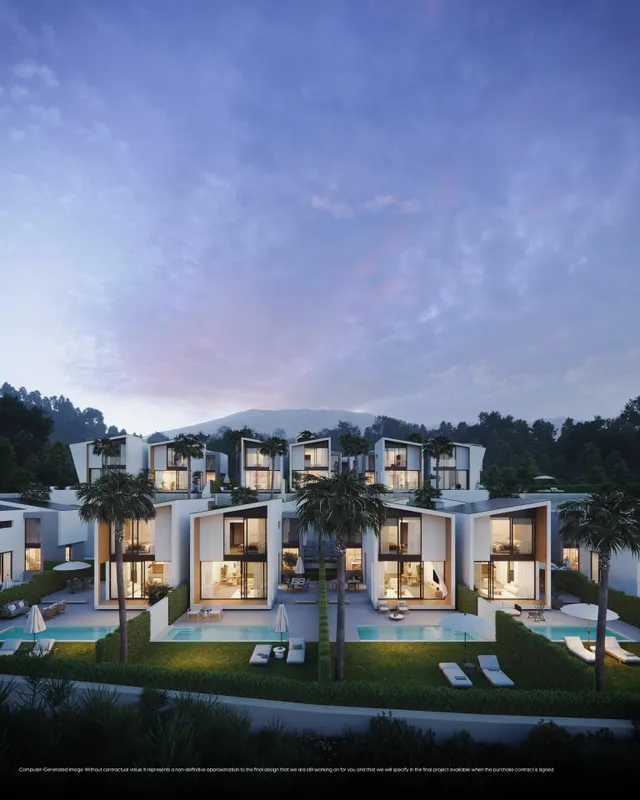 Casas modernas de 3 dormitorios con jardín privado y completas zonas comunes en Mijas Costa, Málaga — 13