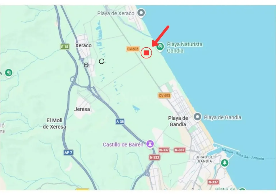 TERRENO RÚSTICO CERCA DE LA PLAYA DE L’AHUIR – GANDIA