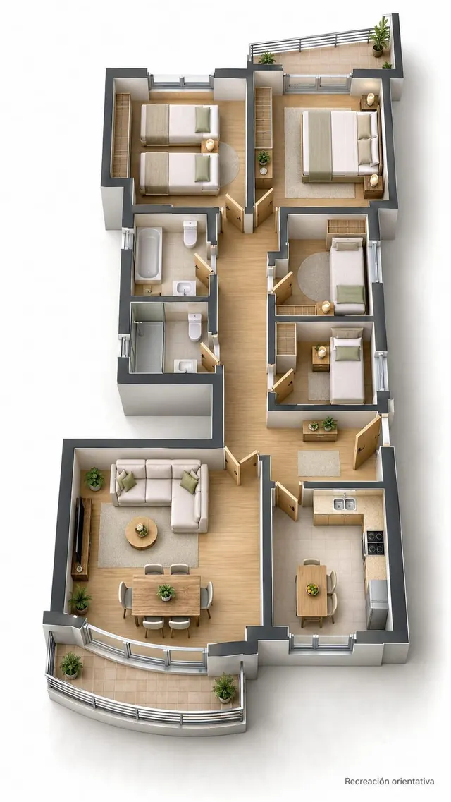 AMPLIO PISO DE 4 habitaciones Y DOS BALCONES EN RIERA MIRÓ, REUS — 50