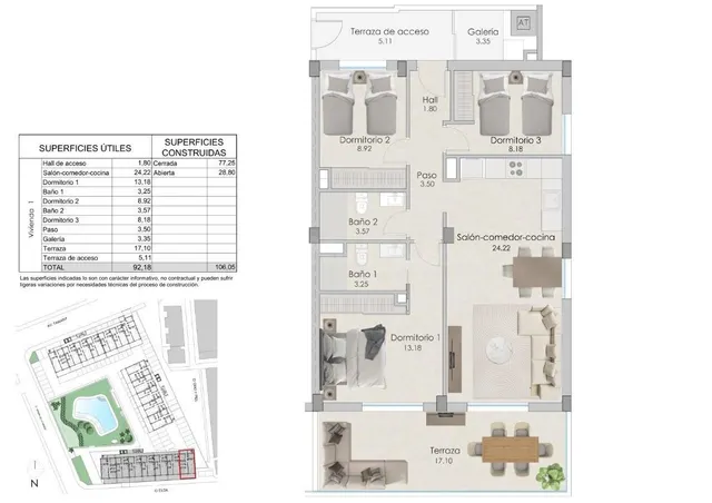 Apartamento 3 habitaciones 106m² en venta - Tamarit - foto 4