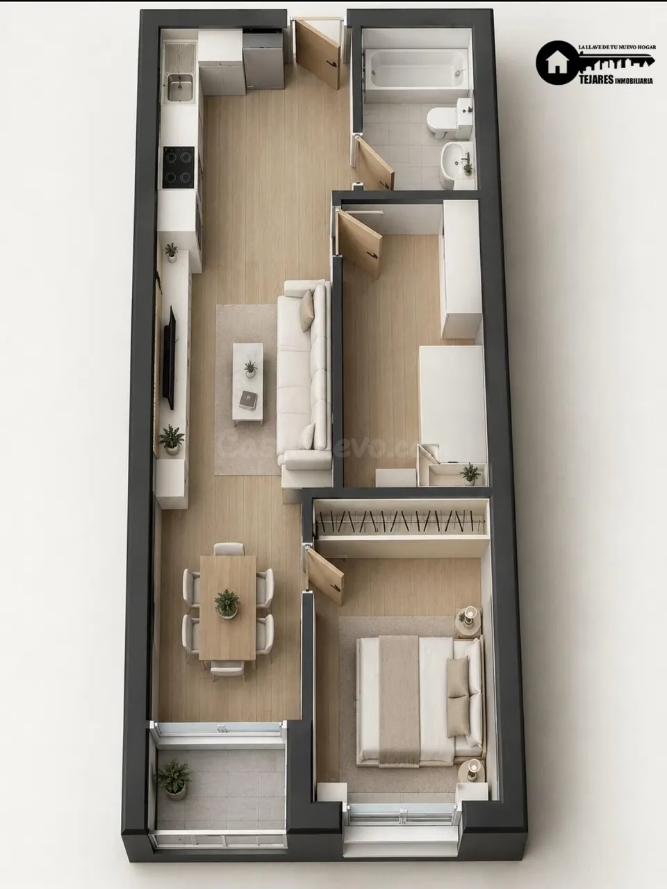 Se vende vivienda moderna de 2 habitaciones zona carrefour - Albacete
