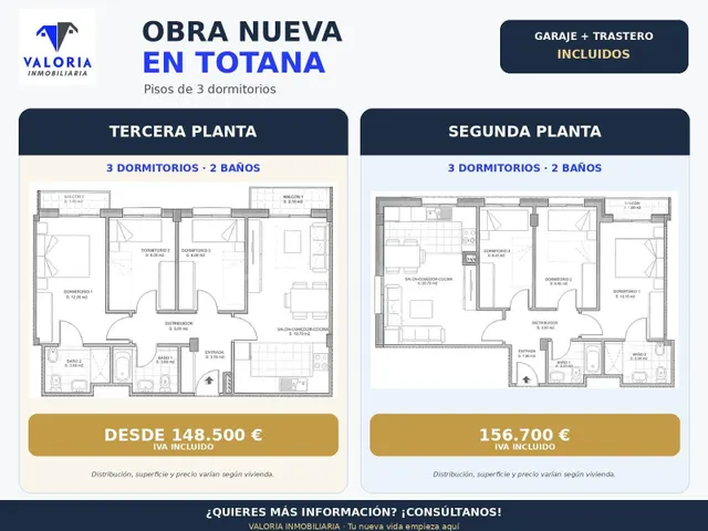 Piso 3 habitaciones 70m² en venta - Totana centro