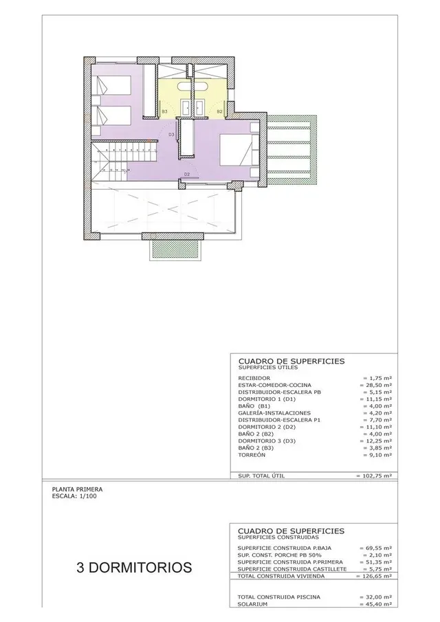 Chalet de 3 dormitorios con piscina privada llave en mano en Playa Honda(La Manga). — 43