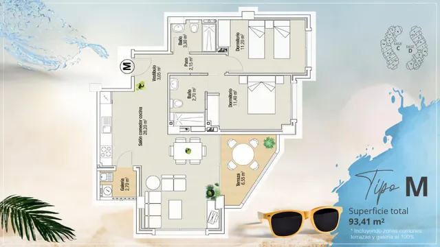 Apartamento 2 habitaciones 93m² en venta - PLAYA PRINCIPE — 10
