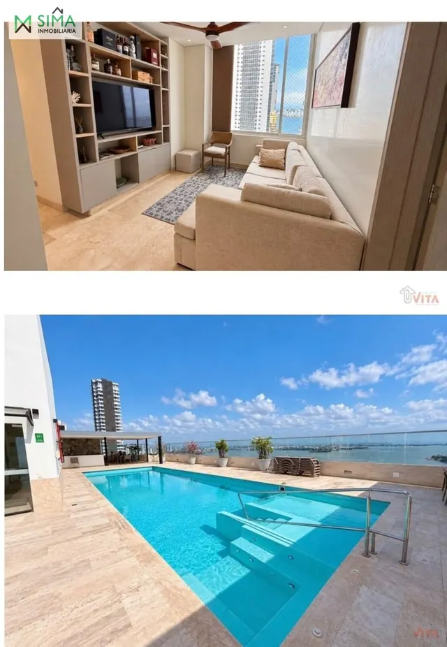 Apartamento amoblado en venta en Bocagrande | Elegancia y vista panorámica a la bahía — 10