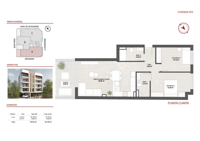 Ático 2 habitaciones 73m² en venta - Los Cuarteros — 30