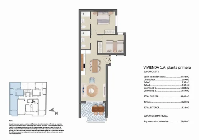 Apartamento de 2 dormitorios a la venta a unos pasos de la playa en Torre de la Horadada. — 26