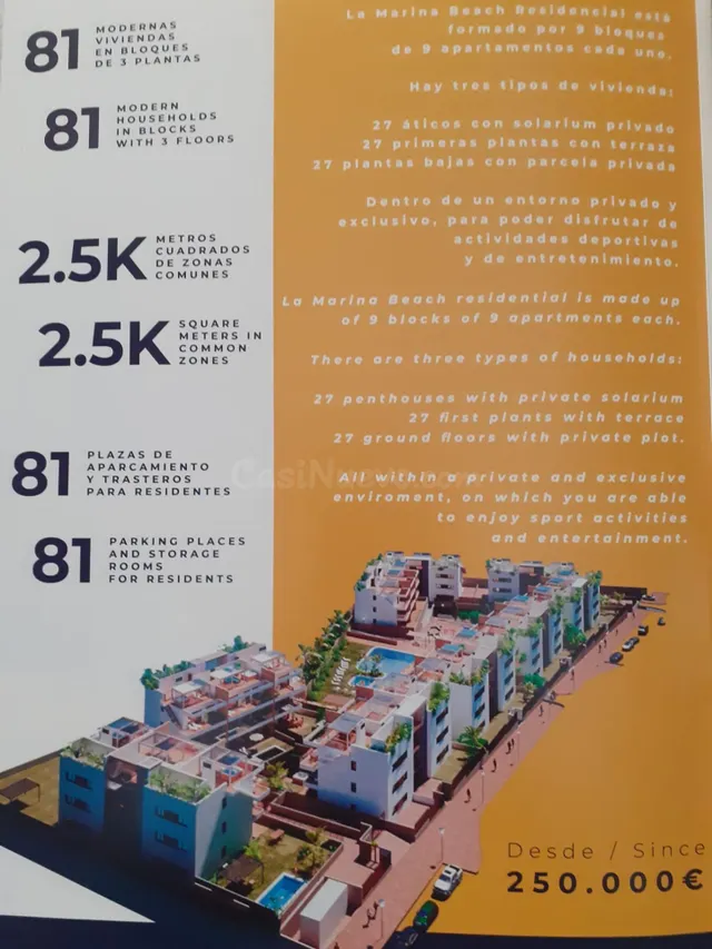 Vivienda de obra nueva de 2 dormitorios y 2 baños desde 345.