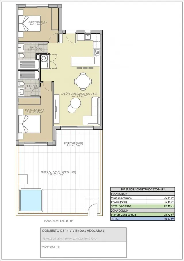 Bungalow 2 habitaciones 76m² en venta - Ciudad Quesada — 16