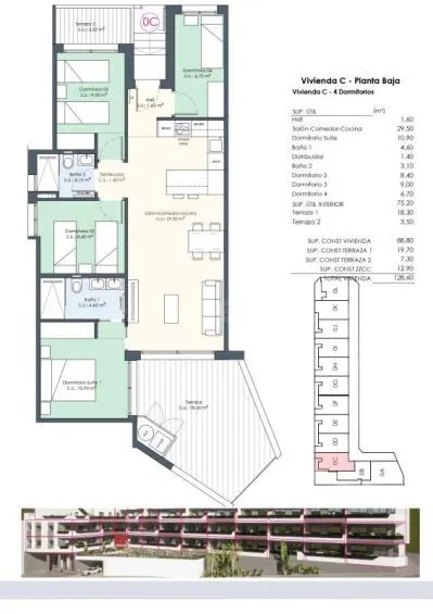 Apartamento 3 habitaciones 117m² en venta - Pueblo 4 — 9