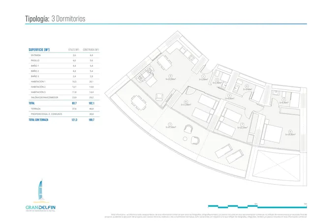 Apartamento 2 habitaciones 138m² en venta - Playa de Poniente — 4