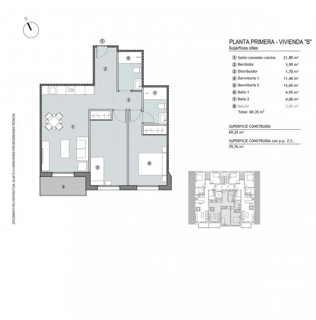 Apartamento 2 habitaciones 69m² en venta - Centro — 8