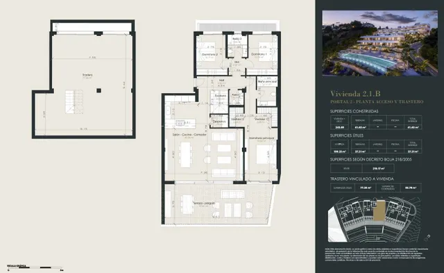 Apartamento de 3 dormitorios en Benahavís con amplia terraza y trastero de 77 m2 — 18