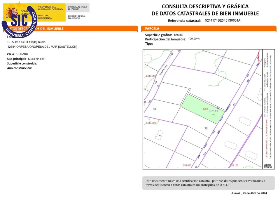 Terreno parcela en Urbanización El Balcó de Oropesa, para construirte la casa de tus sueños junto al pueblo y la playa de 253 m2 edificables útil cerrada