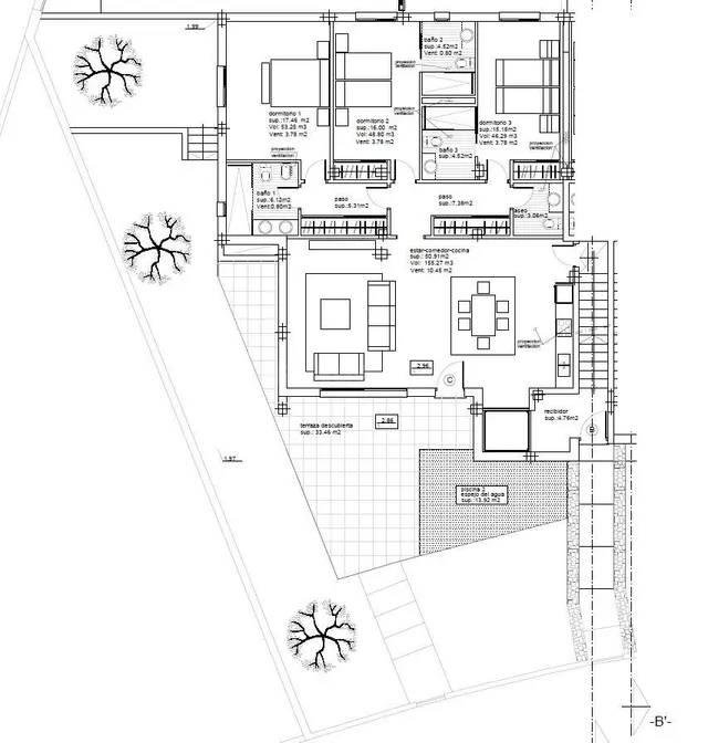 Planta baja de obra nueva con piscina en jardín - foto 2