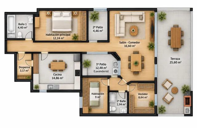¡ un piso con terraza de más de 25 m2, garaje y trastero en Carballo por 189.990€! — 17