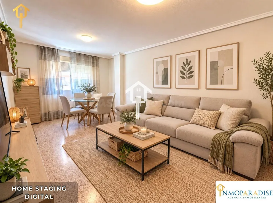 PISO EN VENTA EN ALICANTE. ZONA DE LA FLORIDA. 114m2, 3 habitaciones DOBLES, 1 BAÑO COMPLETO Y UN ASEO. PRIMERA PLANTA CON ASCENSOR.