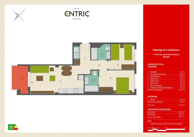 Tu nuevo hogar a estrenar en el Centre de Sabadell: 2 habitaciones, 2 baños, balcón, parking y trastero incluidos — 23