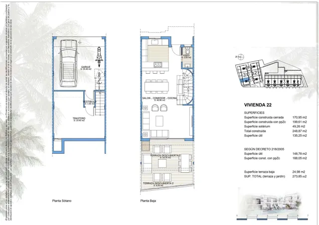 Viviendas con 3 dormitorios, 3 baños, salón, cocina, terraza, solárium, garaje cerrado y trastero. — 13