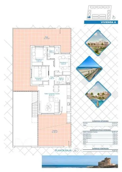 Apartamento 3 habitaciones 125m² en venta - Zona Pueblo — 36
