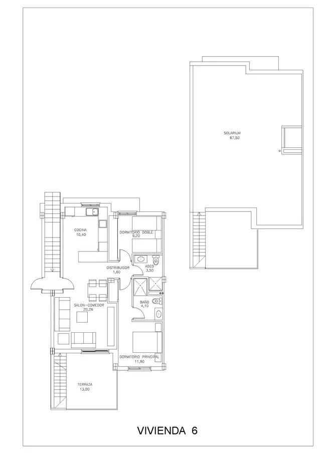 Bungalow Planta Alta 2 habitaciones 73m² en venta - Bellavista — 38