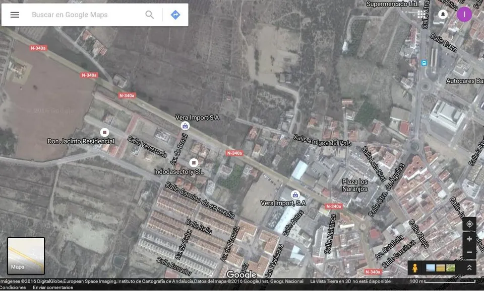 Solar urbano en Vera con 1.020 m2.