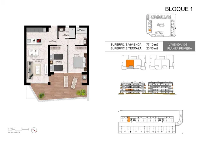 Apartamento 2 habitaciones 77m² en venta - El chaparral — 10