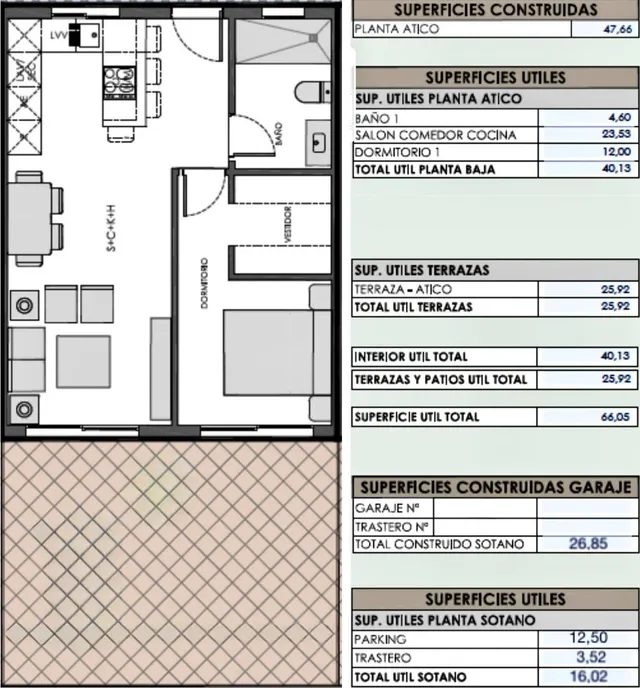 OBRA NUEVA EN construcción EN REGIMEN DE COOPERATIVA - Planta Atico en Jerez de la Frontera de 1 dormitorios y 26m2 de terraza con plaza de garaje y trastero en Residencial Privado con Piscina — 6