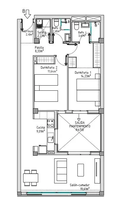 Precioso piso sin amueblar en guanarteme de 2 dormitorios, 2 baños, trastero y garaje — 12