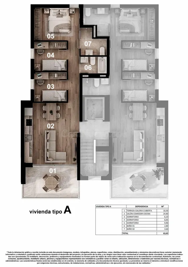 PISO CON TERRAZAS DE 11M Y PISCINA COMUNITARIA Y PARKING !!  - foto 4