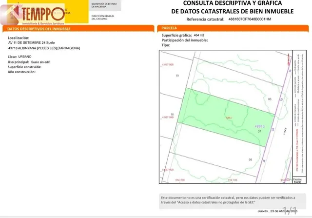 Parcela Plana en VENTA en Les Peces d' Albinyana — 10