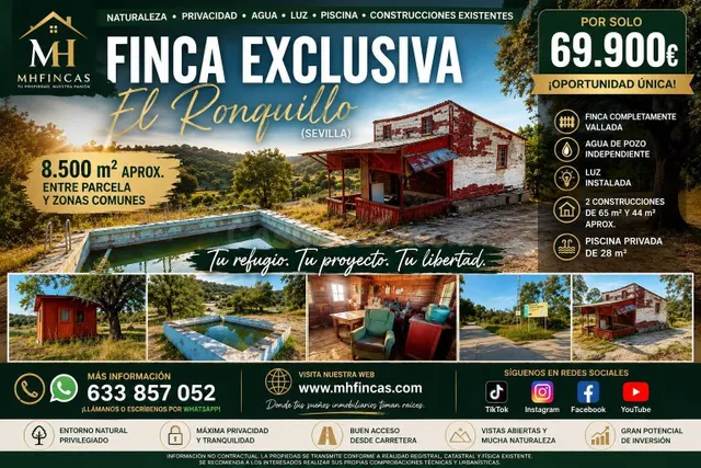 FINCA RÚSTICA CON ENCANTO EN EL RONQUILLO – 8.500 m2 APROX. 