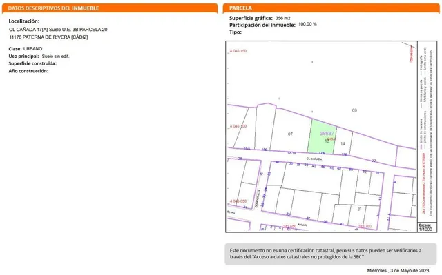 Venta de Suelo Urbano en Paterna de Rivera - foto 2