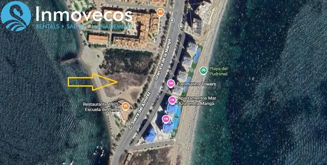 Parcela en el KM 17 de La Manga del Mar Menor con gran poten