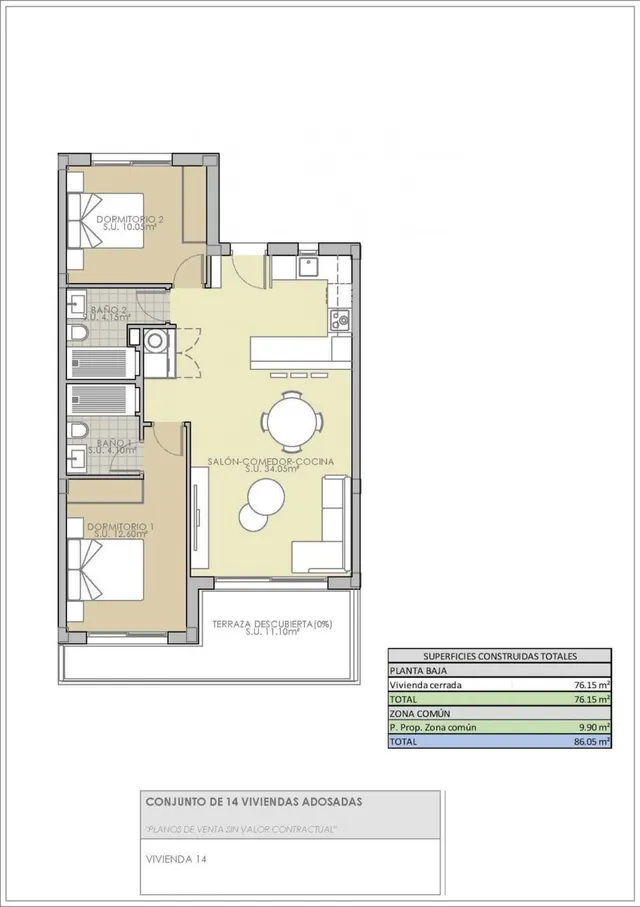 Bungalow 2 habitaciones 76m² en venta - Ciudad Quesada — 16