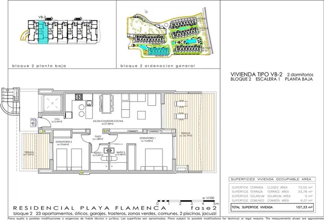 Apartamentos de 2 dormitorios con amplias zonas verdes y vistas al mar, zona Playa Flamenca — 25